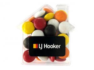 Promotional House Shaped Chocolate Beans (50g)