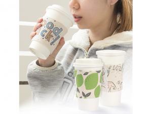 Promotional Reusable Eco Cotton Canvas Coffee Cup Sleeves (12oz) - Natural White