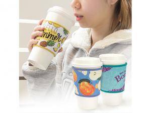Promotional Reusable Neoprene Coffee Cup Sleeves (3mm) - Custom Coloured Stitching