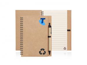 Promotional Eco Spiral Notebook And Pen Sets (Small)