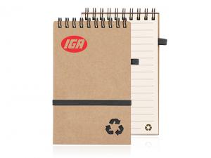Promotional Recycled Paper Spiral Bound Notepads With Elastic (Small)