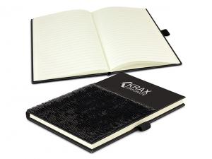 Promotional Hard Cover Notebooks With Sequins Panel (A5)