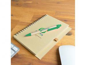 Promotional Unbleached Eco Spiral Cardboard Notebooks With Pens