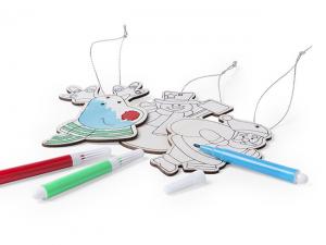 Promotional Colouring Wooden Christmas Ornaments