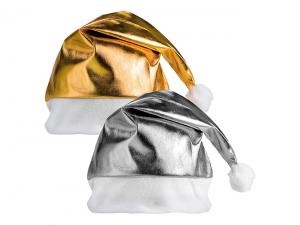 Promotional Gold And Silver Metallic Santa Hats