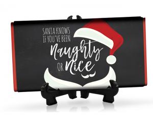 Promotional Naughty Or Nice Molded Chocolate Bars (48g)