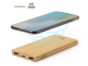 Promotional Eco Bamboo Wireless Chargers - Rectangular (6000mAh)