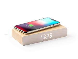 Promotional Wooden Alarm Clocks With Built-In Wireless Charger