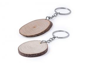 Promotional Natural Beech Wood Keyrings
