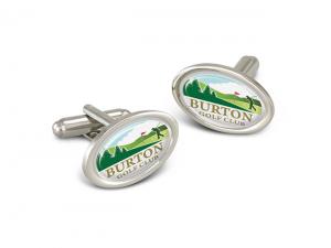 Promotional Chrome Cufflinks - Oval