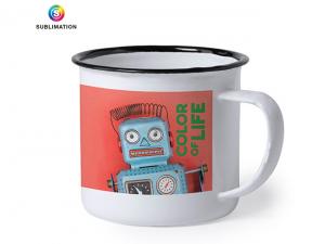Promotional Enamel Mugs With Black Trim (380ml)