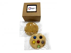Promotional Cafe Style Cookies In Eco Kraft Window Box (2x 50g)