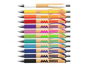 Promotional Bamboo Pens With Colourful Grips