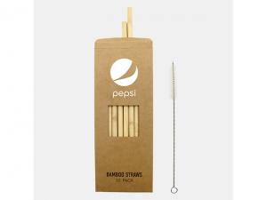 Promotional Bamboo Straws In Custom Printed Kraft Box