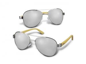 Promotional Bamboo Aviator Mirror Lens Sunglasses
