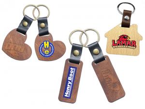 Promotional Wooden Keyrings (Heart, House, Rectangle)