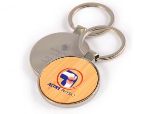 Promotional Bamboo Keyrings - Round