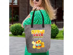 Promotional RPET Felt Shopper Bags With Gusset