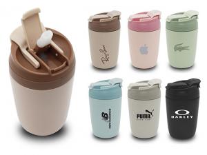 Promotional Reusable Double Wall Cups With Straw (350ml)