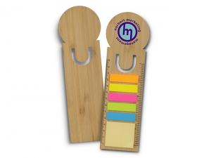 Promotional Sticky Notes Ruler Bookmarks (Bamboo)