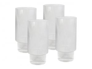 Promotional Ribbed Highball Glasses (350ml) - Set of 4