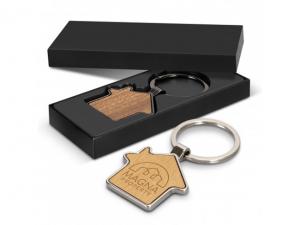 Promotional Wooden House Shaped Keyrings