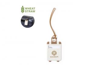Promotional Trolley-Designed Wheat Straw Luggage Tag
