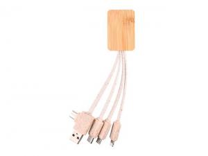 Promotional 4 In 1 Natural Bamboo Charging Cables