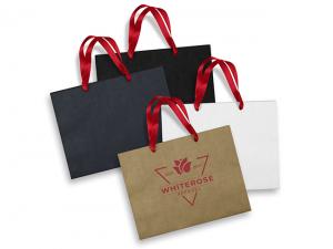 Promotional Large Paper Ribbon Carry Bags (254mm x 330mm)