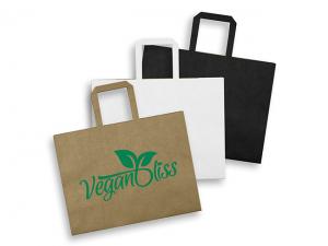 Promotional Large Landscape Flat Handle Paper Bags (254mm x 330mm)