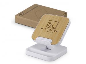 Promotional 15W Wireless Phone Chargers with Bamboo Panel