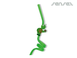 Promotional Spiral Straws With Custom PVC Tag