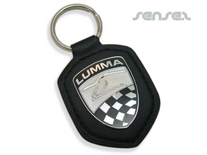 Promotional Padded Leather Key Chains With Tag