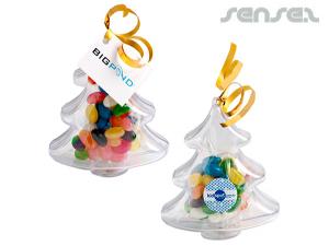 Promotional Xmas Tree Clear Lolly Box (50g)