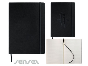 Promotional Leather Style Black Notebook (A4)