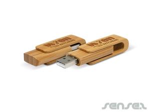 Promotional USB Sticks - Swivel Bamboo (4GB)