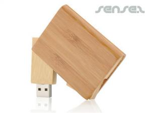 Promotional Wooden Swivel USB Sticks (2GB)