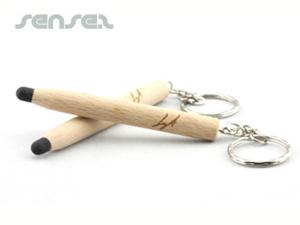 Promotional Wooden Stylus Keyring