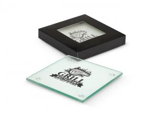 Promotional Clarity Glass Coaster Sets (Set Of 2)