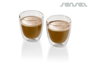 Promotional 2pcs Double Walled Coffee Glass Sets (200ml)